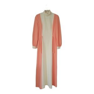 VTG 60/70''s Herman Marcus Dress Women M Orange Classic Timeless